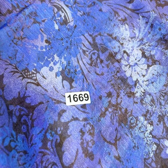 Maggie Barnes Top Womens 5X 34/36 Blue Floral Button-Front Blouse Clean Girl - Picture 8 of 10
